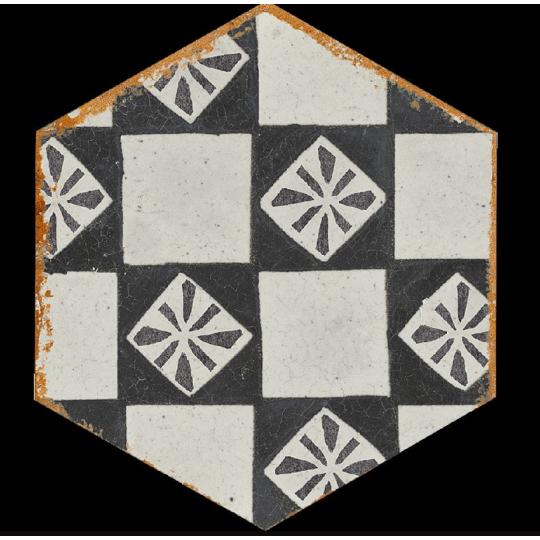 fekete mintas kismeretu hatszogletu vintage padlolap hexa hexagon nappali folyoso csempe jarolap fagyallo nappali konyha furdoszoba terasz cementlap hatasu lameridiana konyha csempek 4.jpg